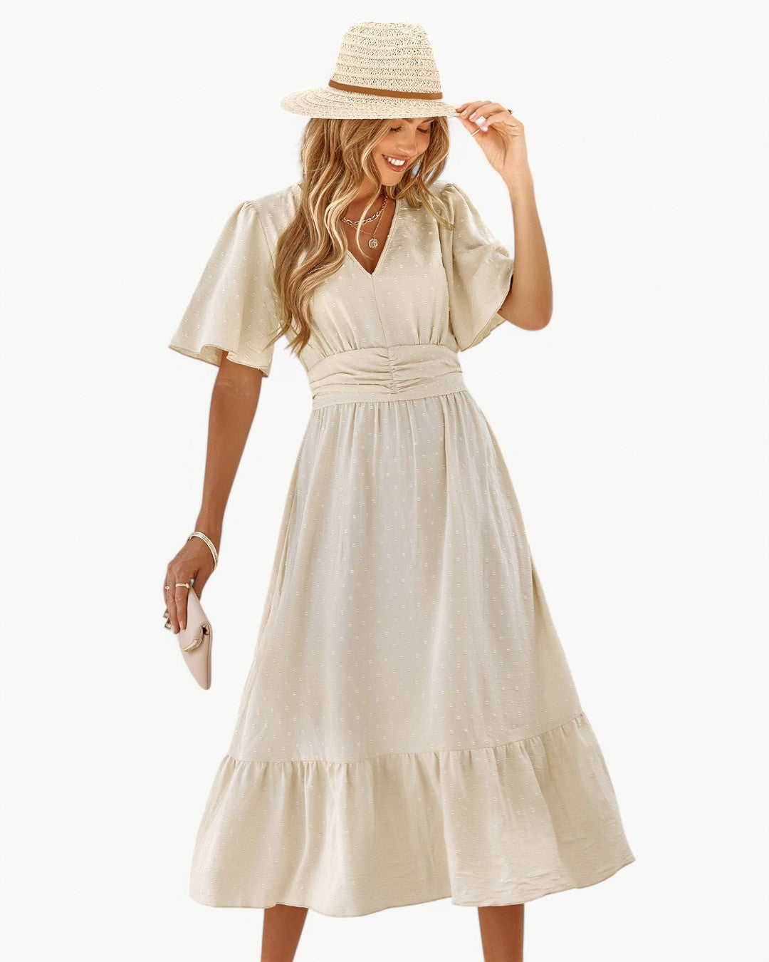 Lisa | V-neck dress with short sleeves - Lightweight and fashionable