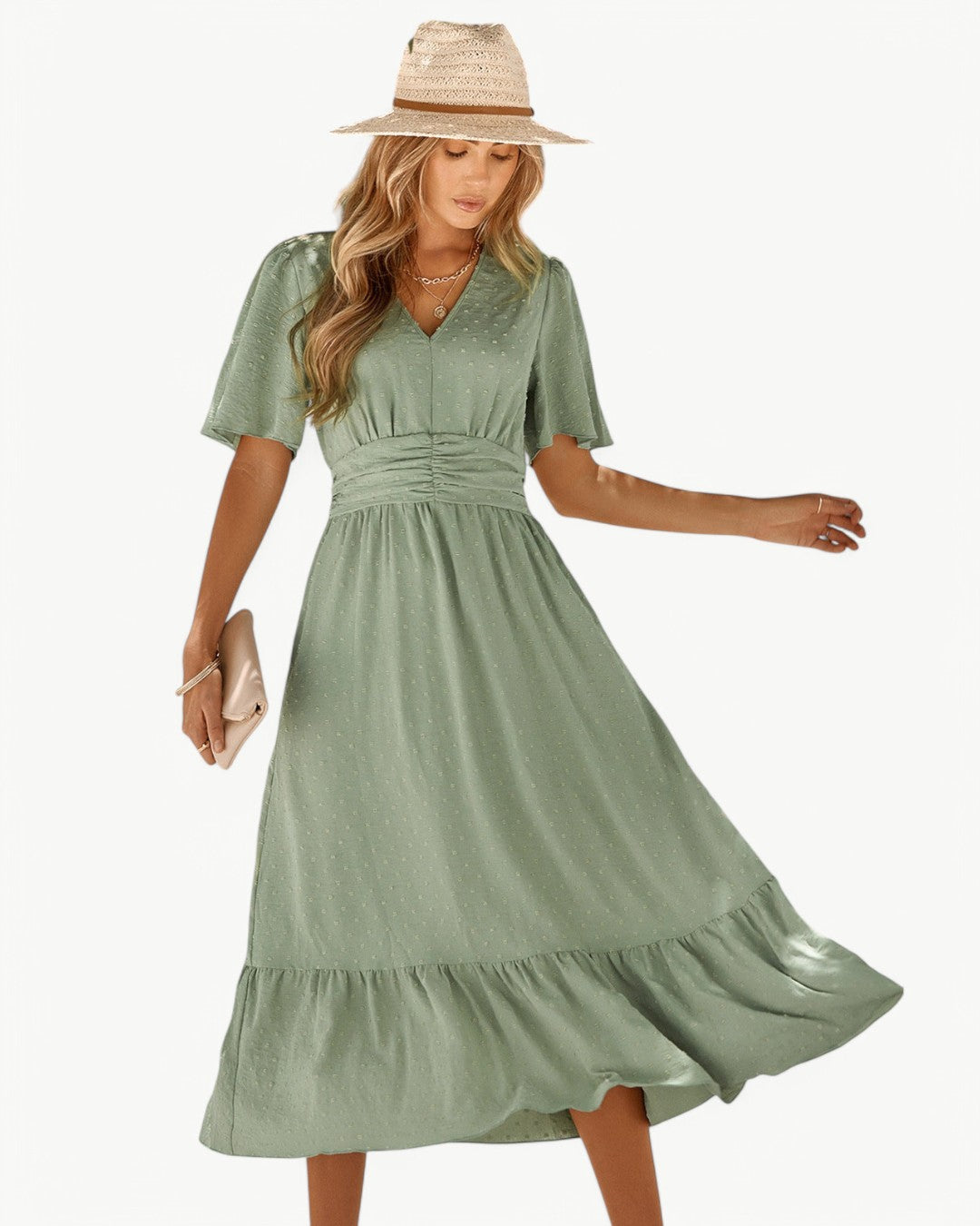 Lisa | V-neck dress with short sleeves - Lightweight and fashionable