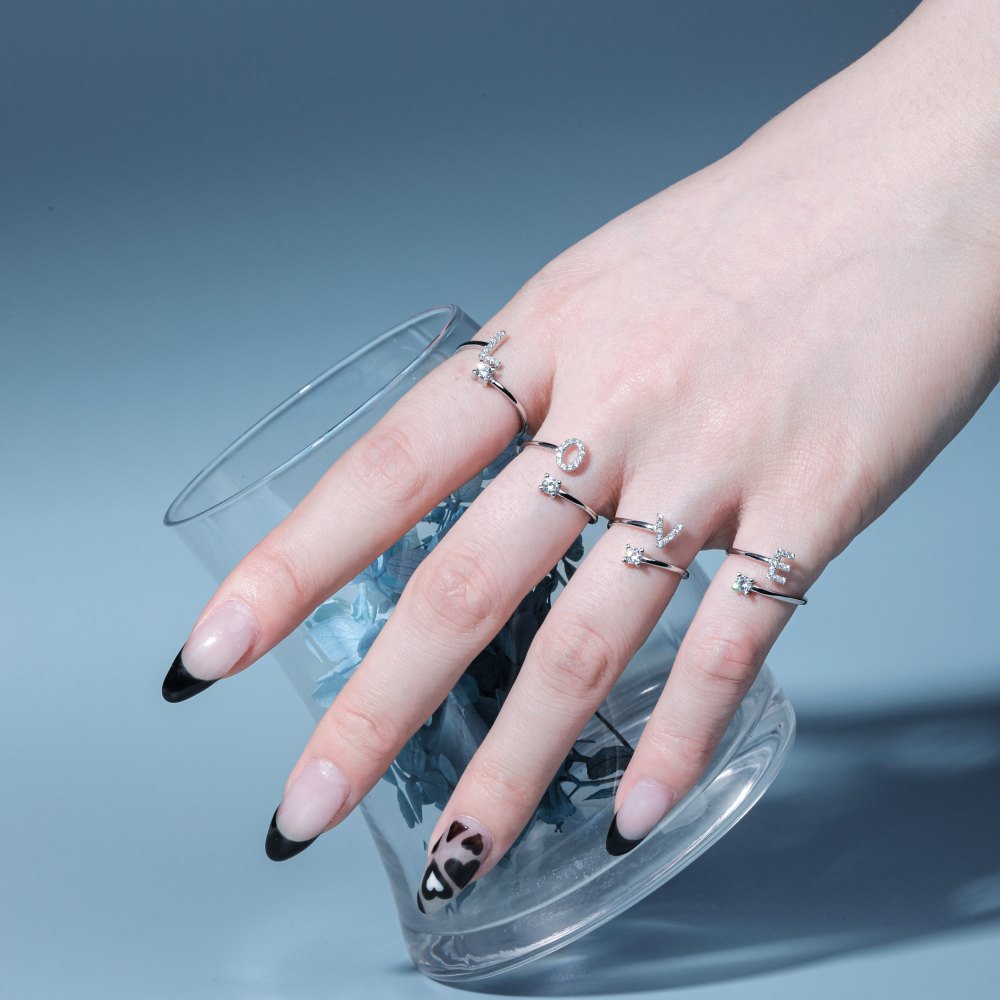 Sterling Silver Initial Ring - Open Jewellery