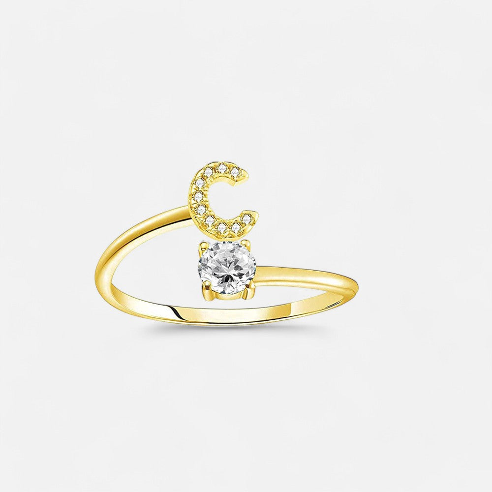 Sterling Silver Initial Ring - Open Jewellery