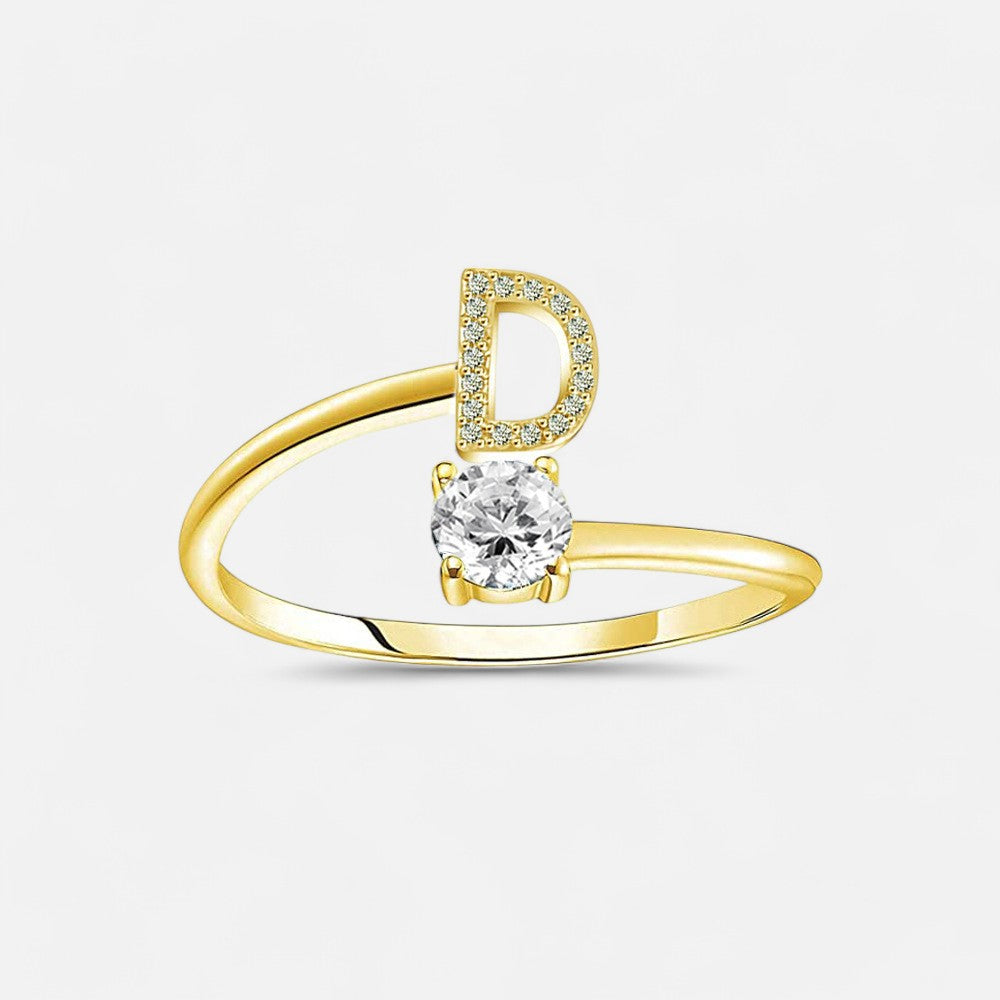 Sterling Silver Initial Ring - Open Jewellery