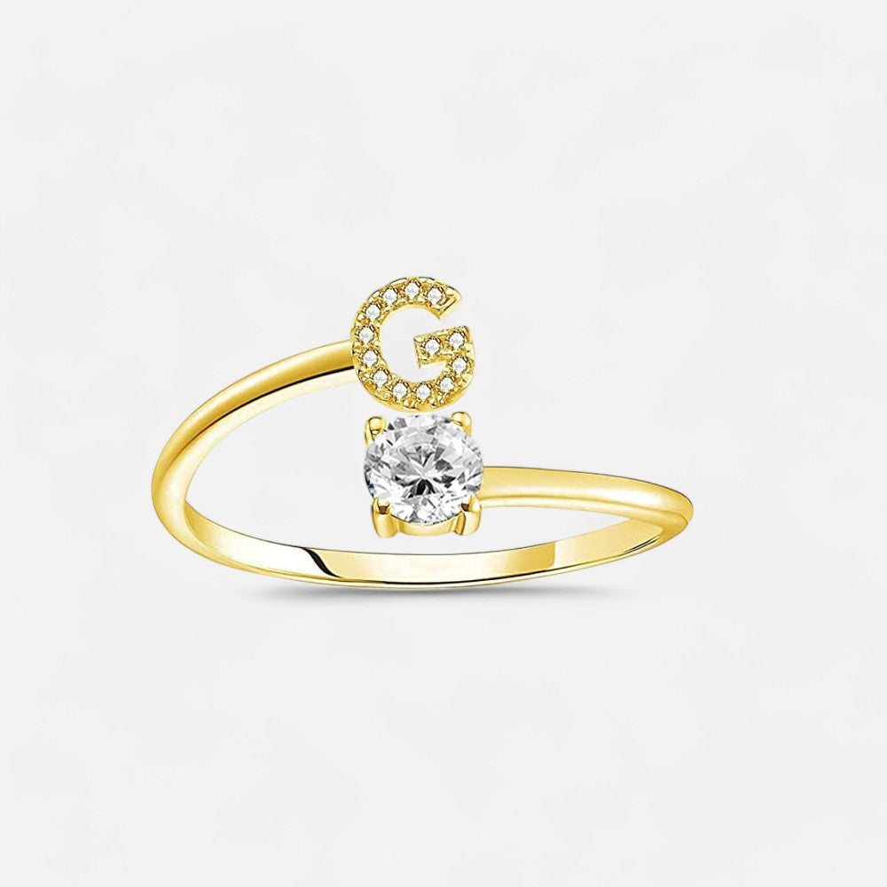 Sterling Silver Initial Ring - Open Jewellery