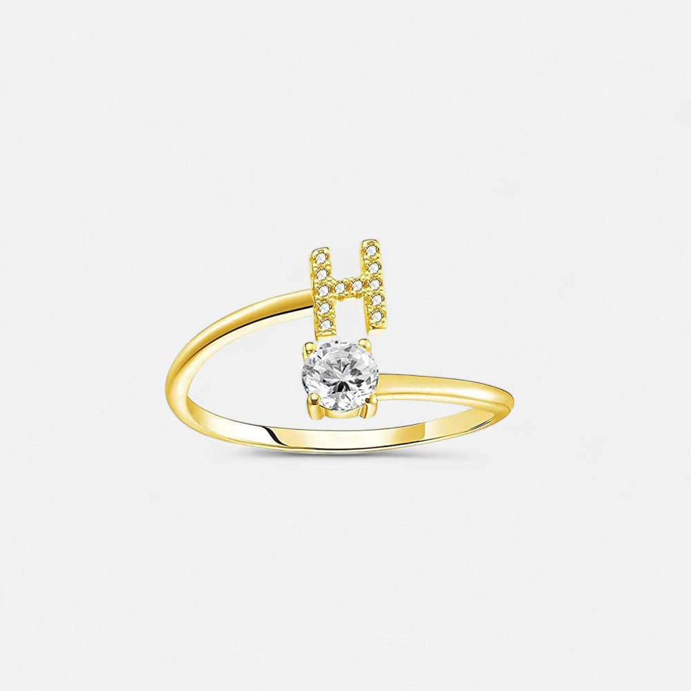 Sterling Silver Initial Ring - Open Jewellery