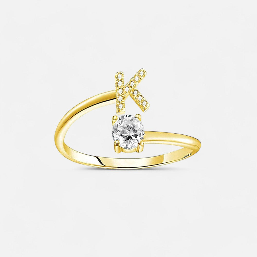 Sterling Silver Initial Ring - Open Jewellery