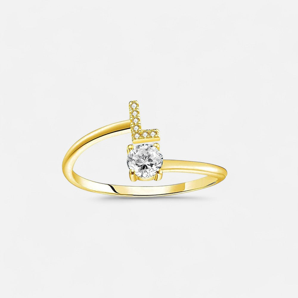 Sterling Silver Initial Ring - Open Jewellery