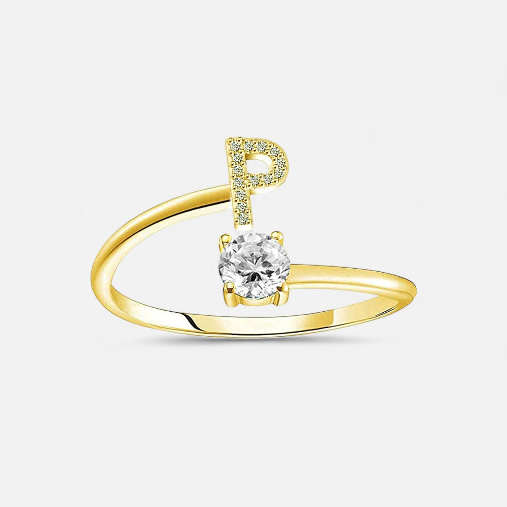 Sterling Silver Initial Ring - Open Jewellery