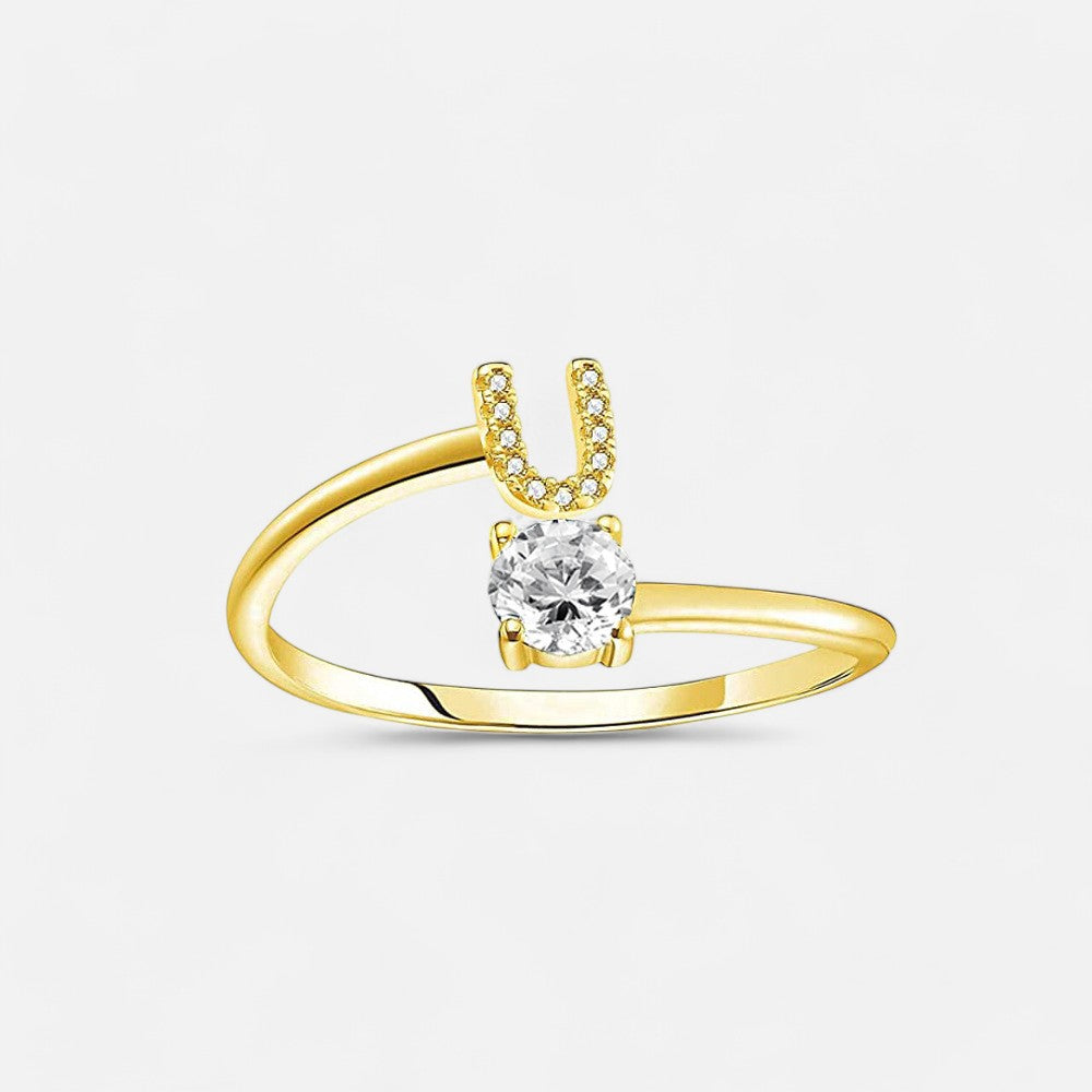 Sterling Silver Initial Ring - Open Jewellery