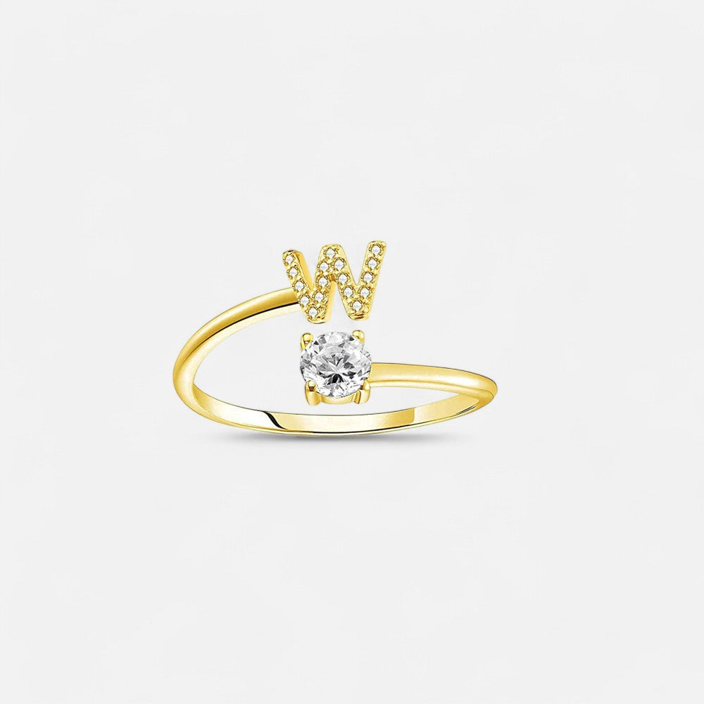 Sterling Silver Initial Ring - Open Jewellery