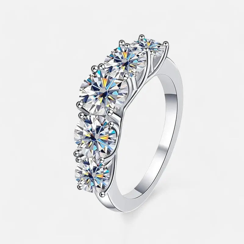 Sterling Silver Five Stone Radiance Ring - Dolce Vincita