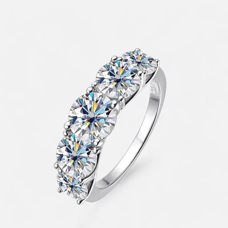Sterling Silver Five Stone Radiance Ring - Dolce Vincita