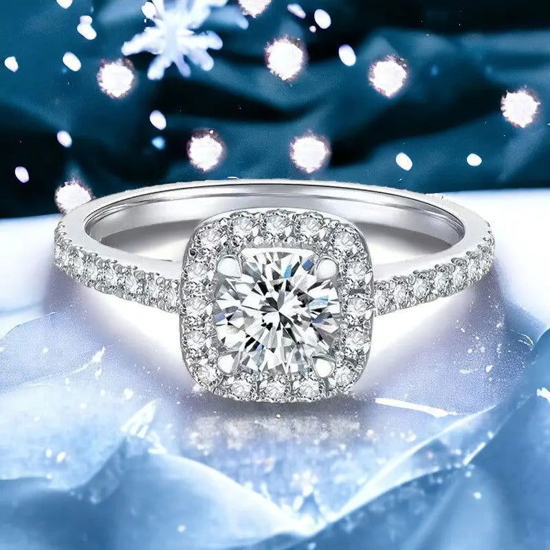Sterling Silver Halo Cushion Ring - Dolce Vincita