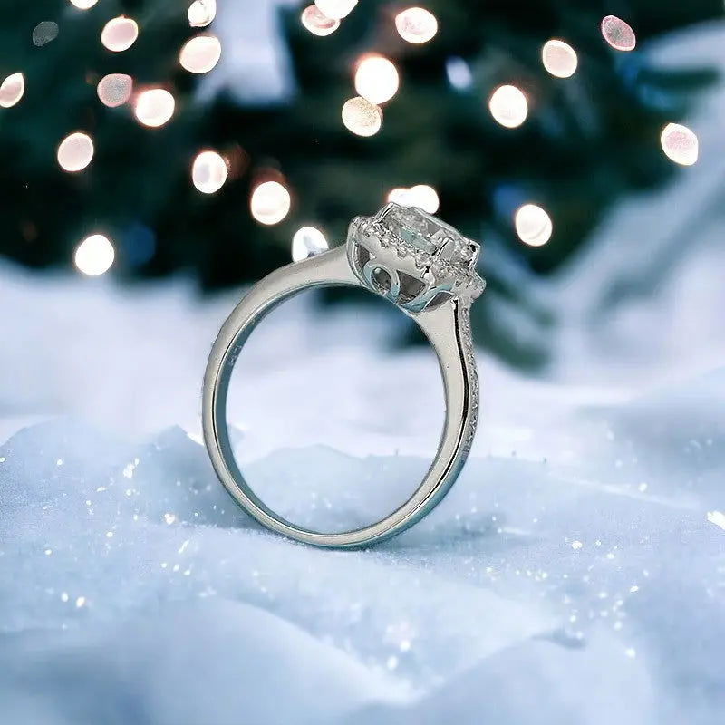 Sterling Silver Halo Cushion Ring - Dolce Vincita