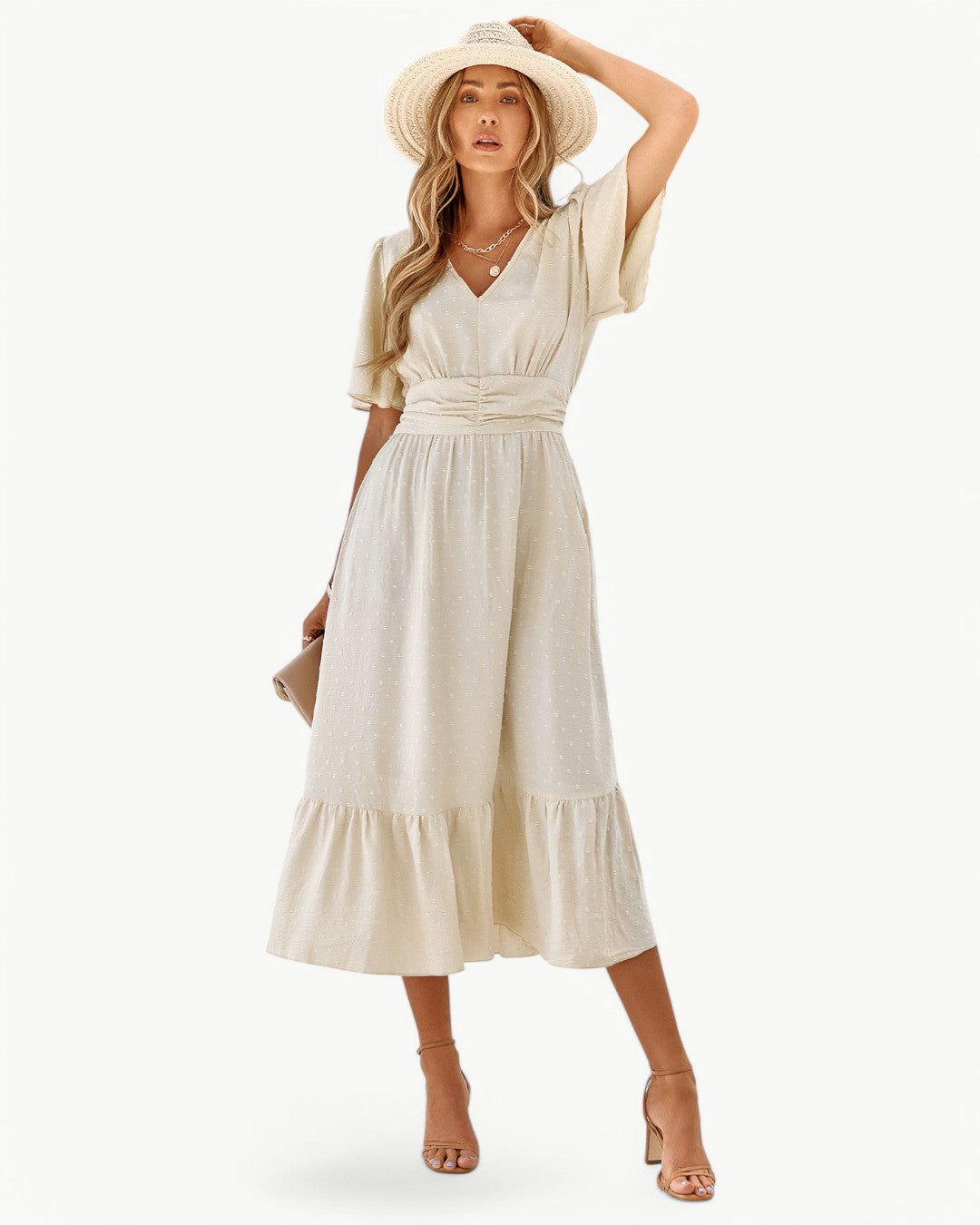 Lisa | V-neck dress with short sleeves - Lightweight and fashionable