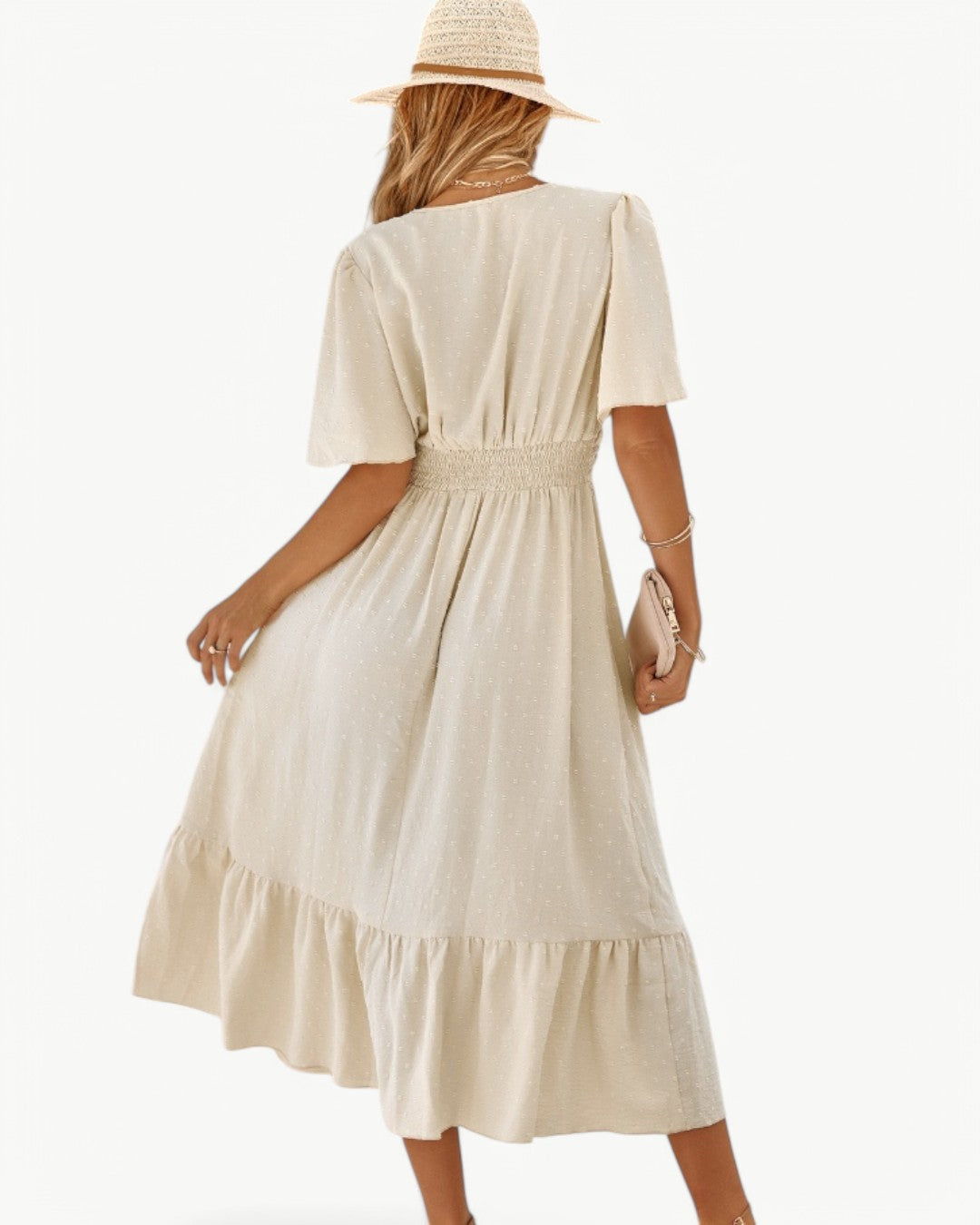 Lisa | V-neck dress with short sleeves - Lightweight and fashionable
