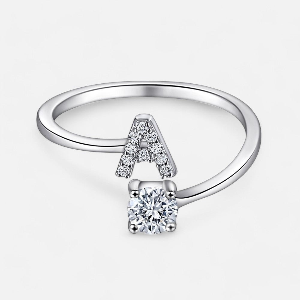 Sterling Silver Initial Ring - Open Jewellery