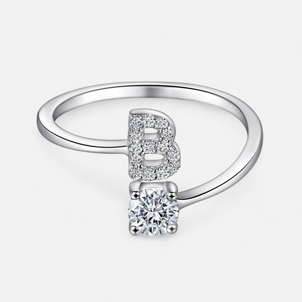 Sterling Silver Initial Ring - Open Jewellery