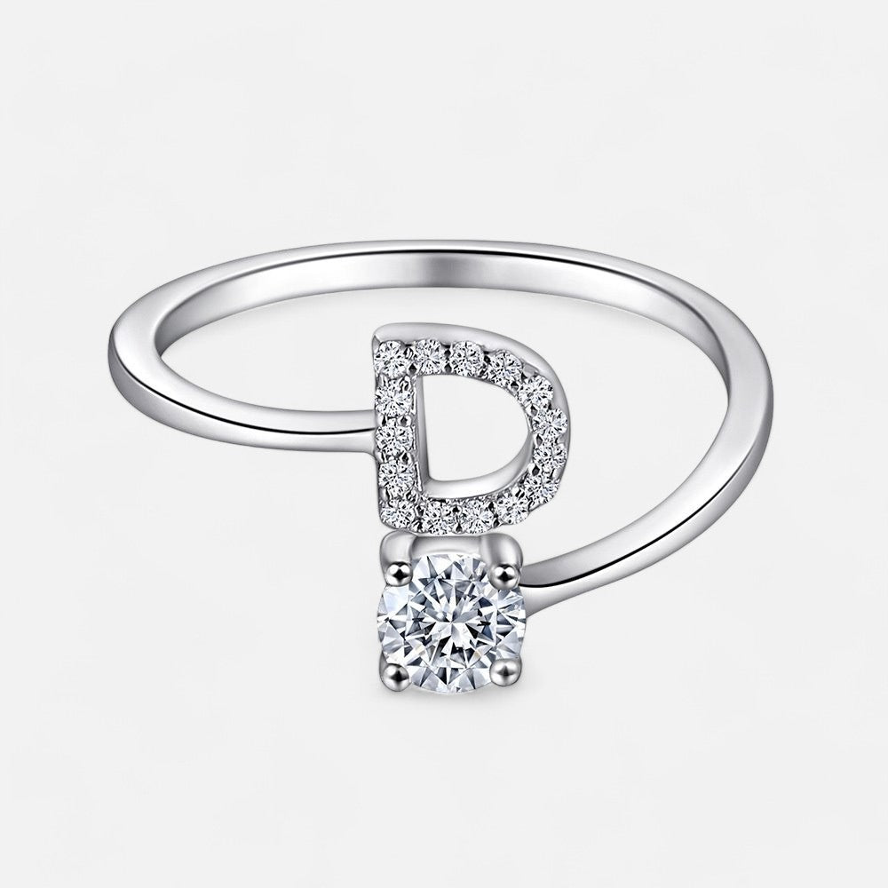 Sterling Silver Initial Ring - Open Jewellery