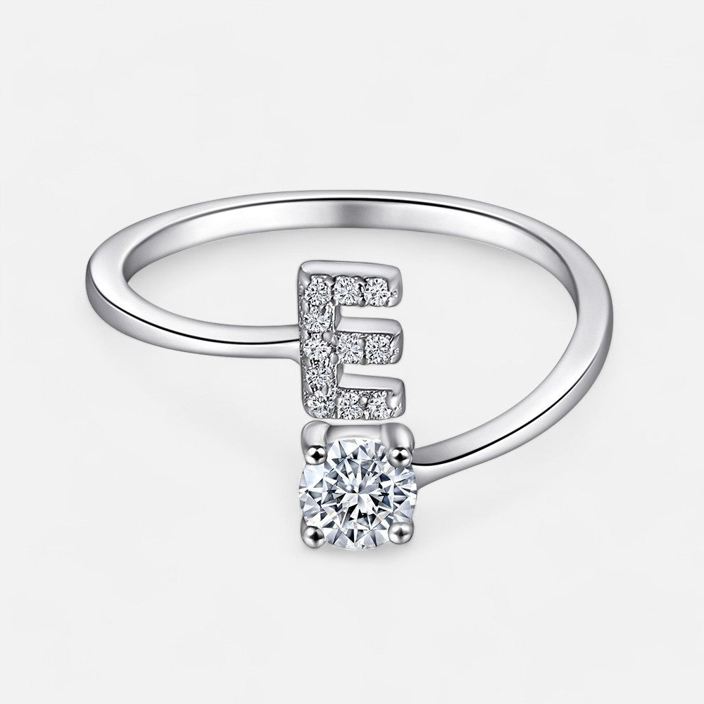 Sterling Silver Initial Ring - Open Jewellery