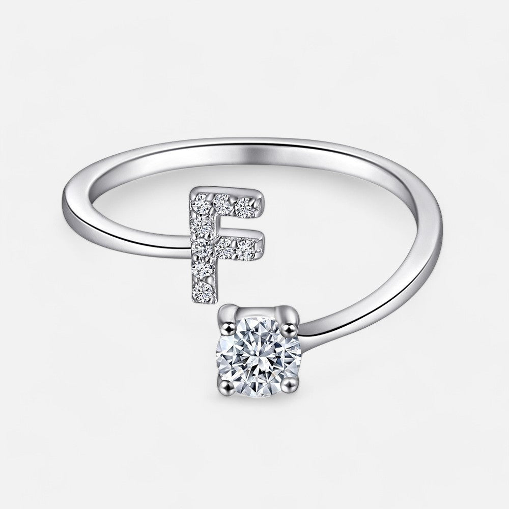 Sterling Silver Initial Ring - Open Jewellery