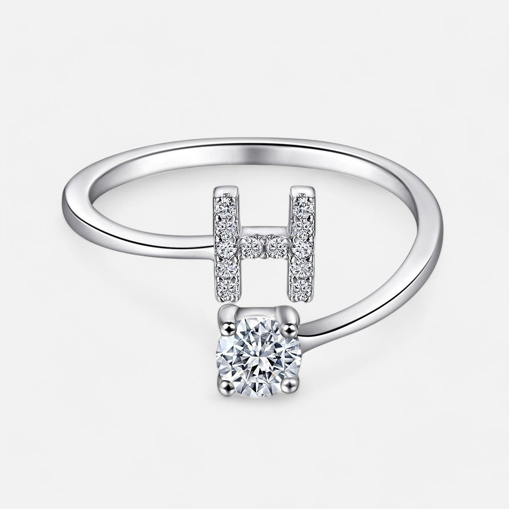 Sterling Silver Initial Ring - Open Jewellery