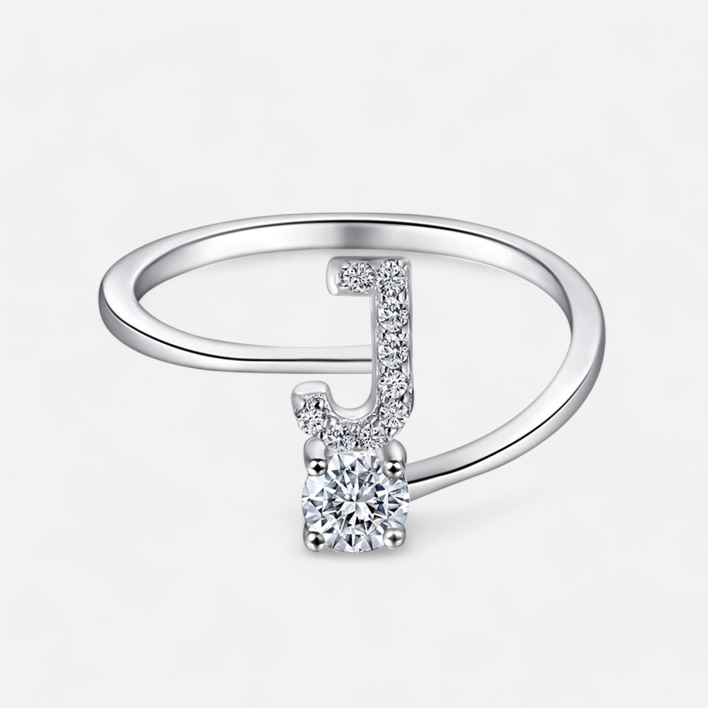 Sterling Silver Initial Ring - Open Jewellery