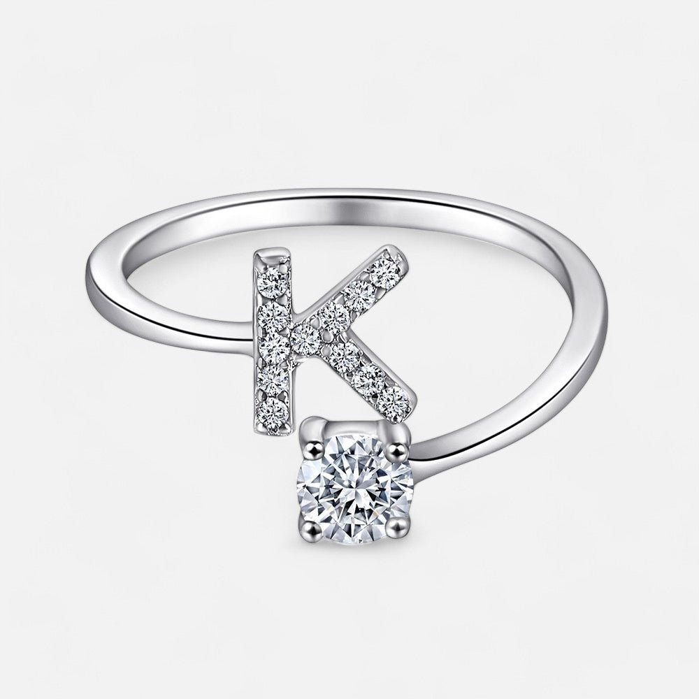 Sterling Silver Initial Ring - Open Jewellery