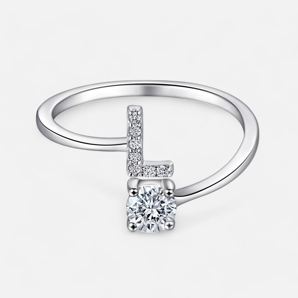 Sterling Silver Initial Ring - Open Jewellery