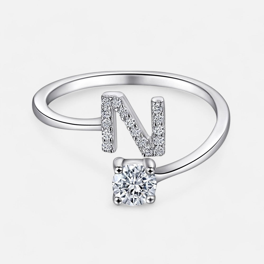 Sterling Silver Initial Ring - Open Jewellery