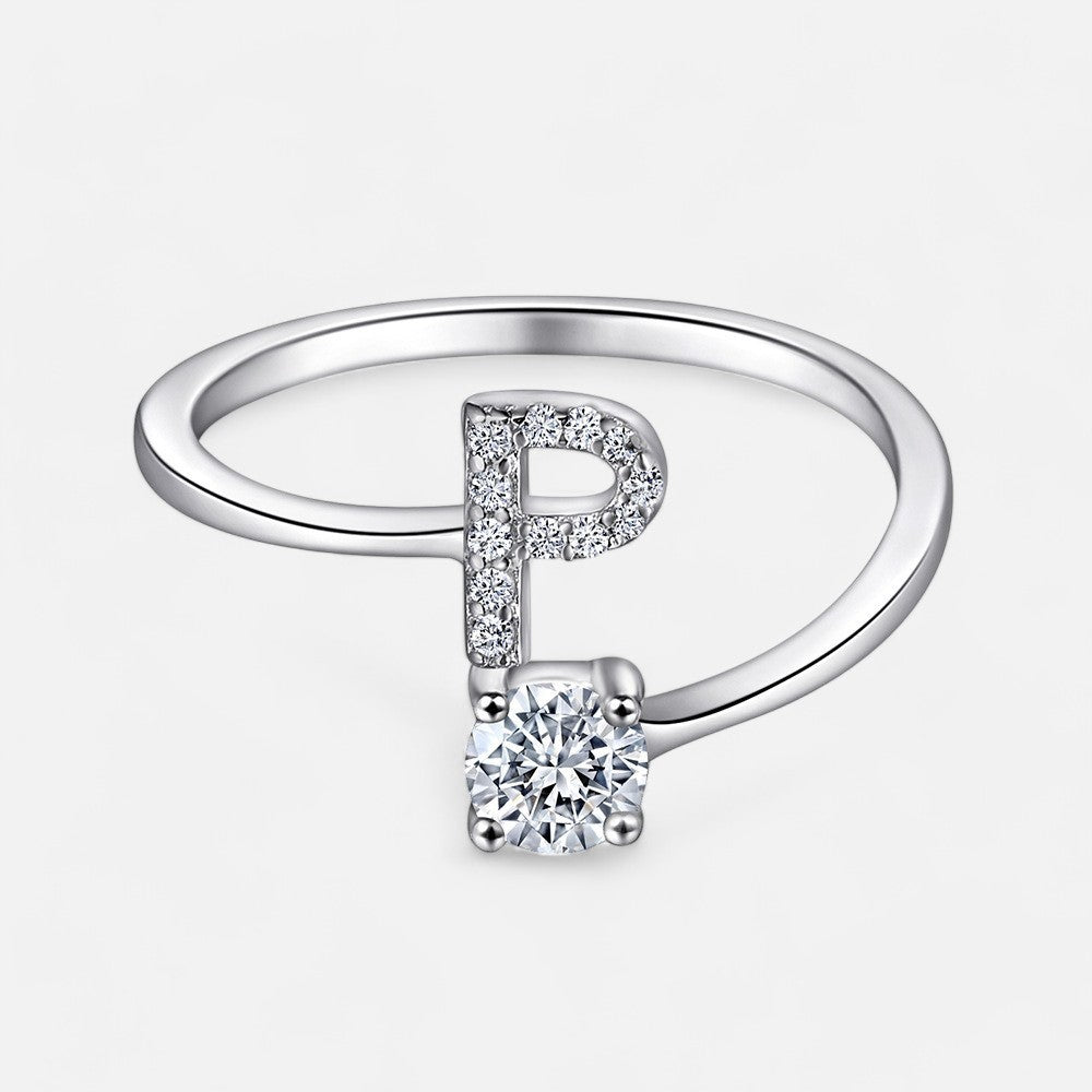 Sterling Silver Initial Ring - Open Jewellery