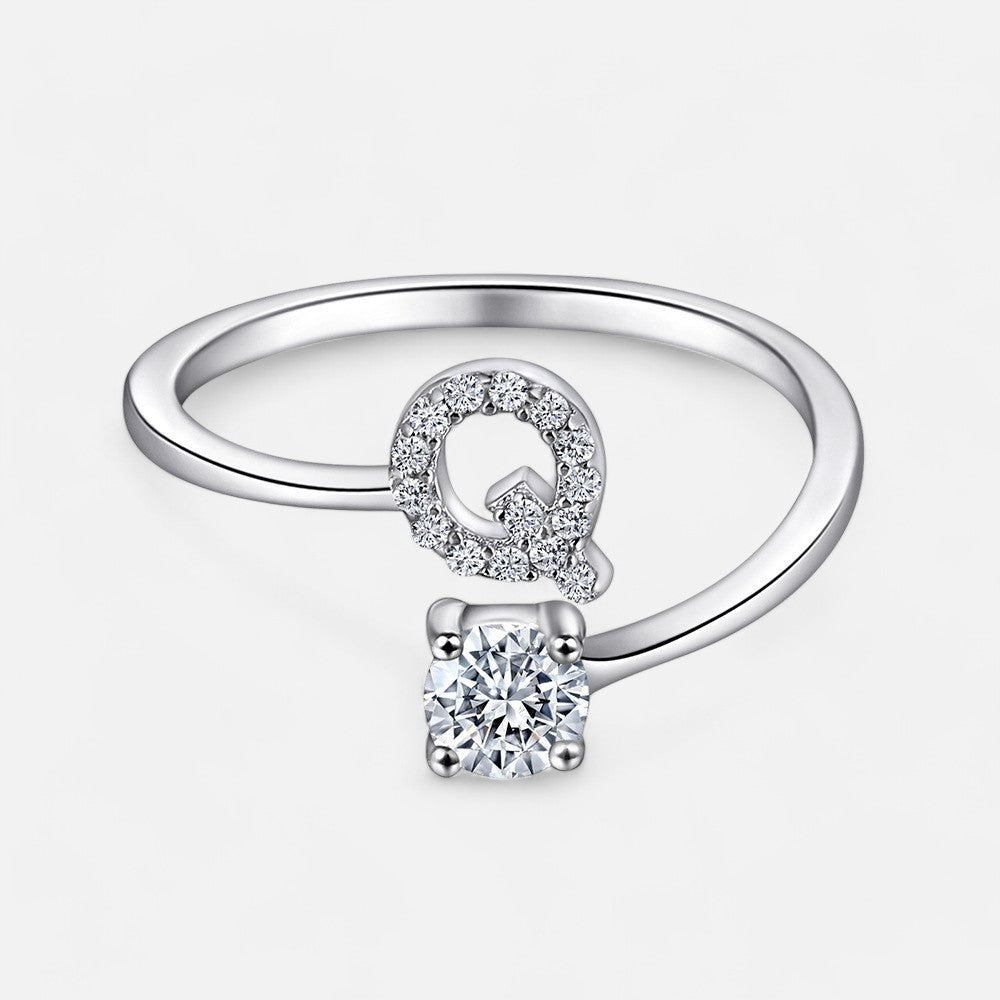 Sterling Silver Initial Ring - Open Jewellery