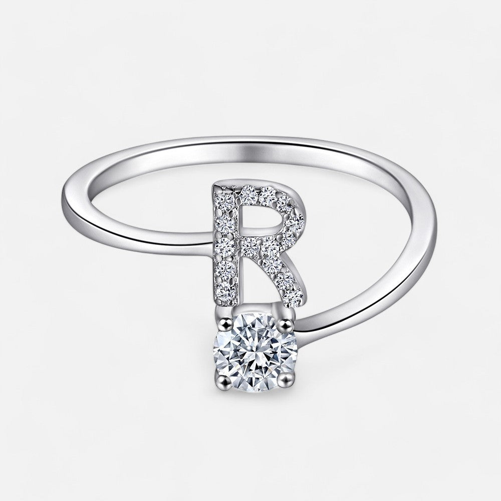 Sterling Silver Initial Ring - Open Jewellery