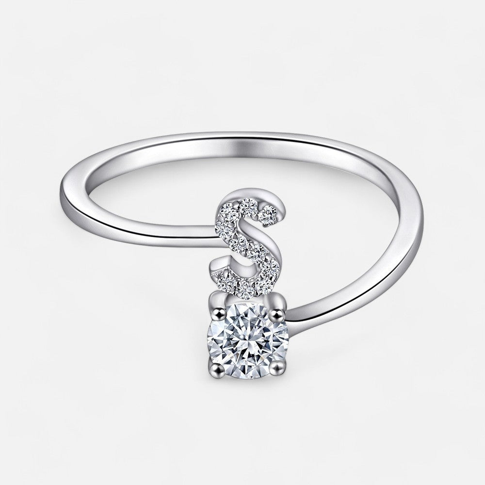 Sterling Silver Initial Ring - Open Jewellery