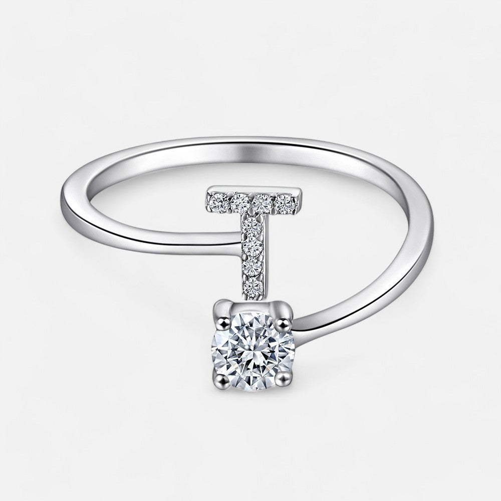 Sterling Silver Initial Ring - Open Jewellery