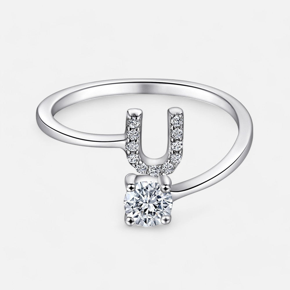 Sterling Silver Initial Ring - Open Jewellery