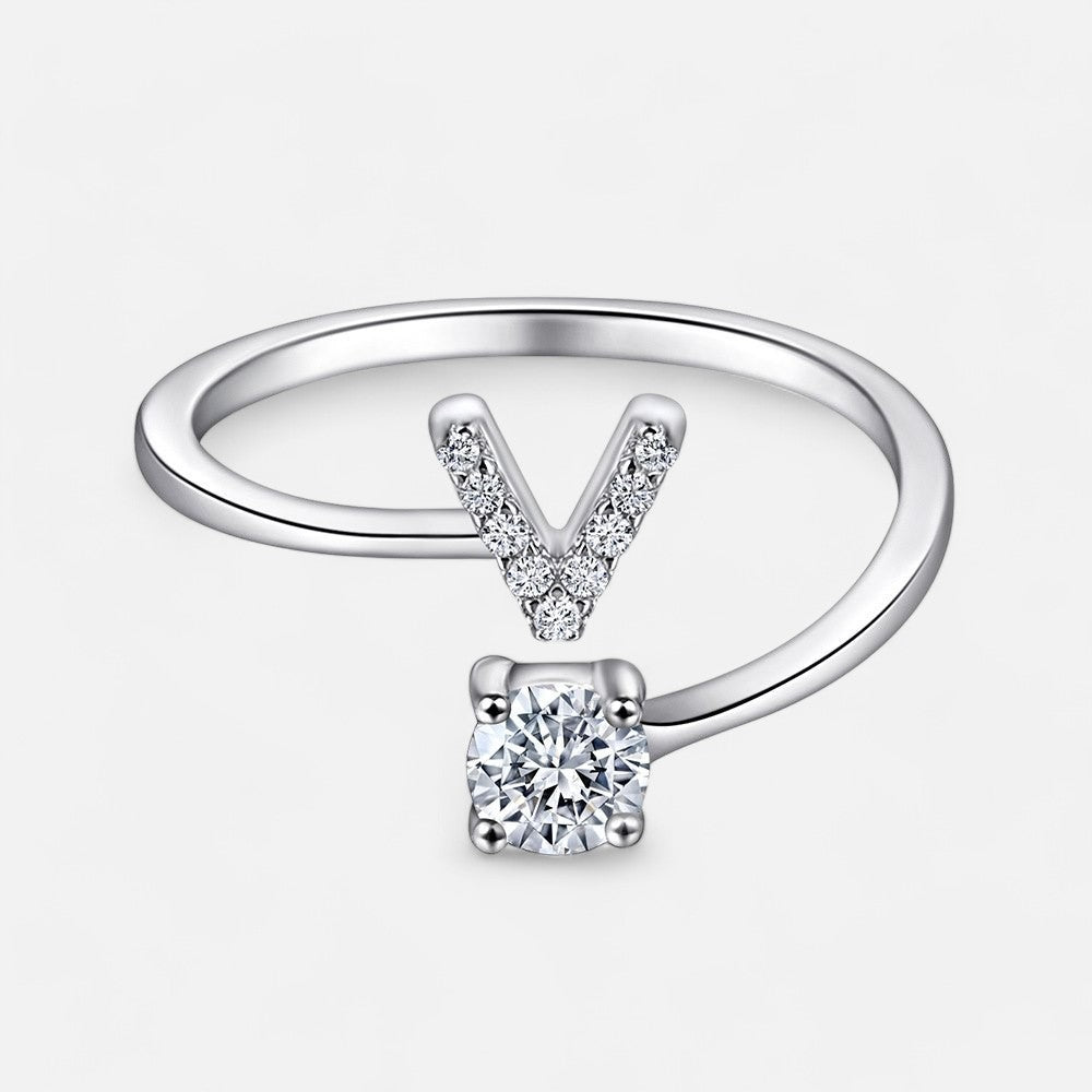 Sterling Silver Initial Ring - Open Jewellery