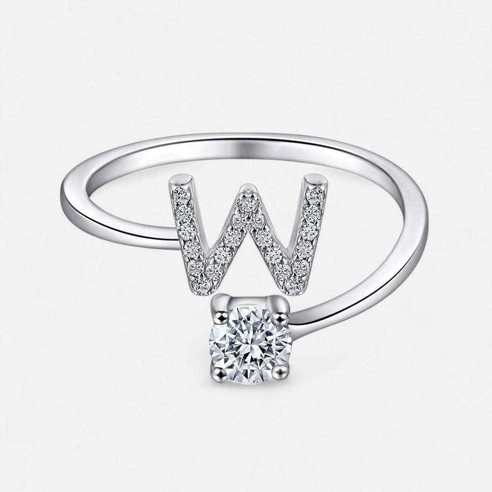 Sterling Silver Initial Ring - Open Jewellery