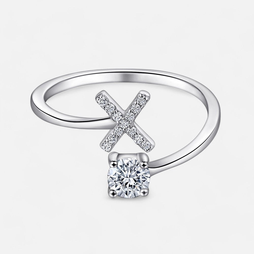 Sterling Silver Initial Ring - Open Jewellery