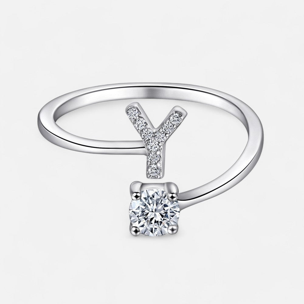 Sterling Silver Initial Ring - Open Jewellery