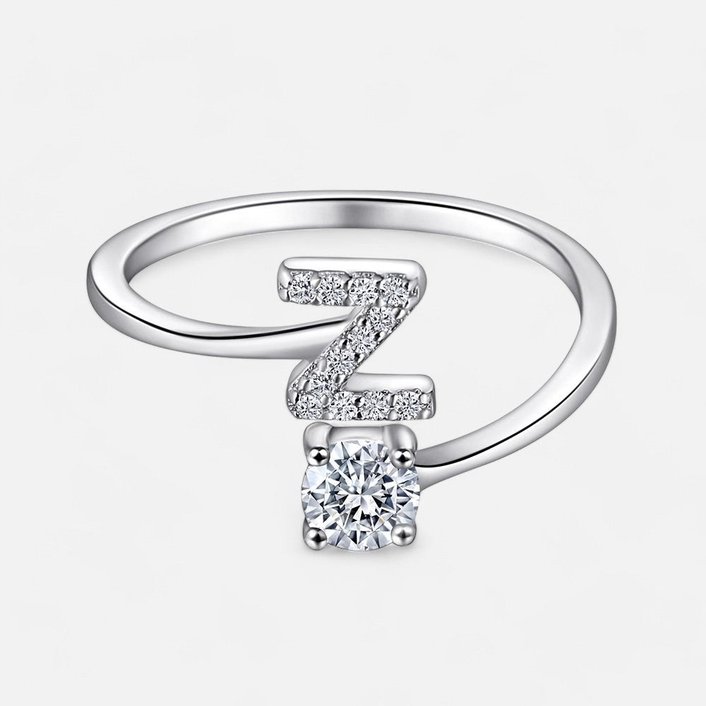 Sterling Silver Initial Ring - Open Jewellery