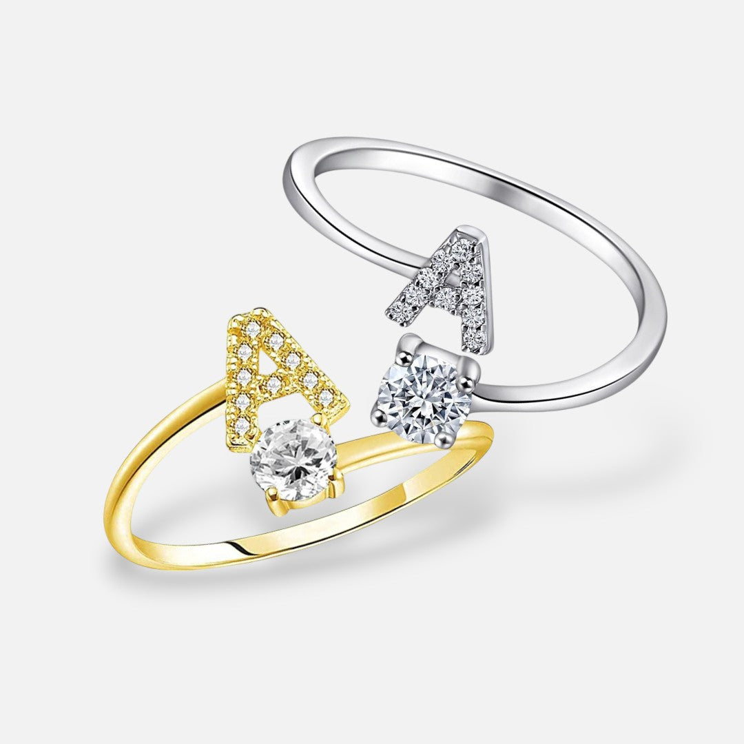 Sterling Silver Initial Ring - Open Jewellery