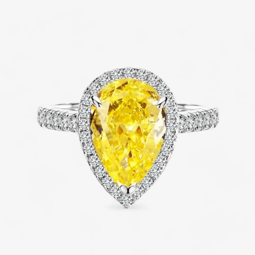 Sterling Silver Amber Sparkle Ring - Dolce Vincita
