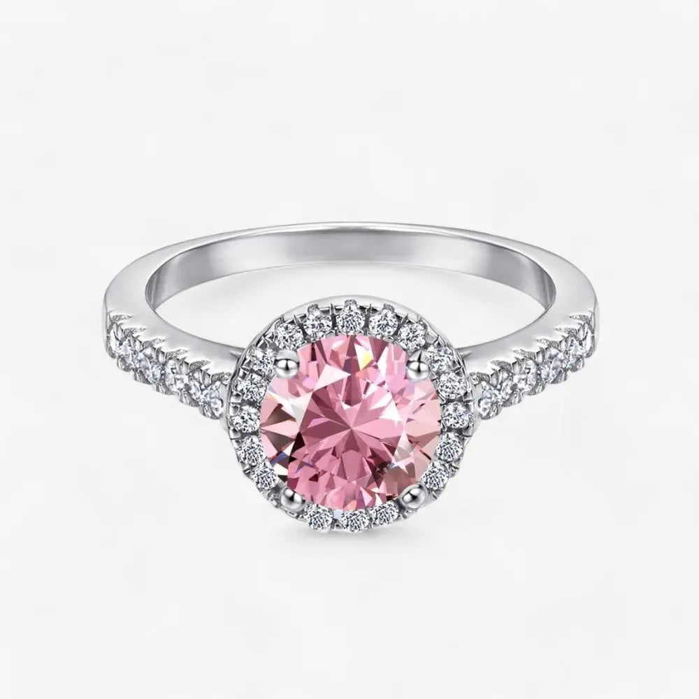 Sterling Silver Blushing Halo Ring - Dolce Vincita