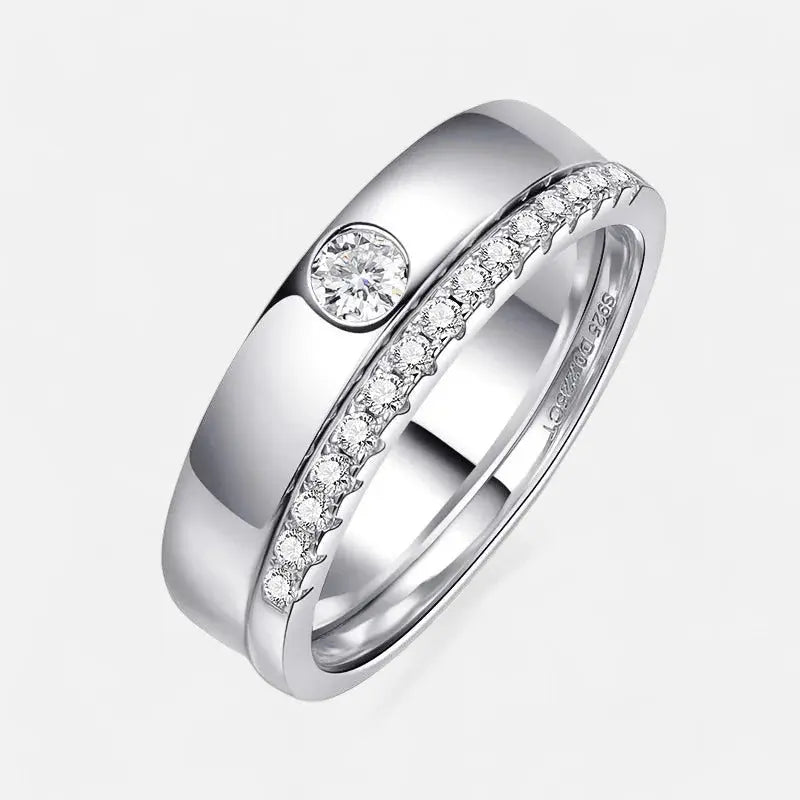 Sterling Silver Duo Elegance Band - Dolce Vincita