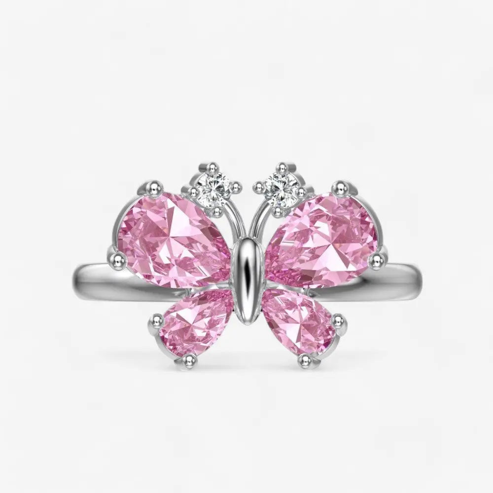 Sterling Silver Elara Butterfly Ring - Dolce Vincita