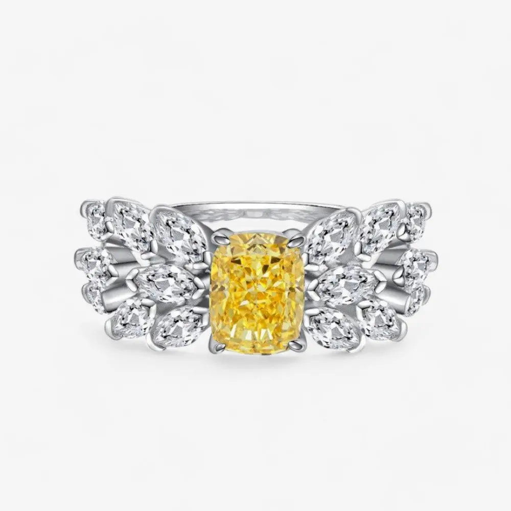 Sterling Silver Golden Aura Ring - Dolce Vincita