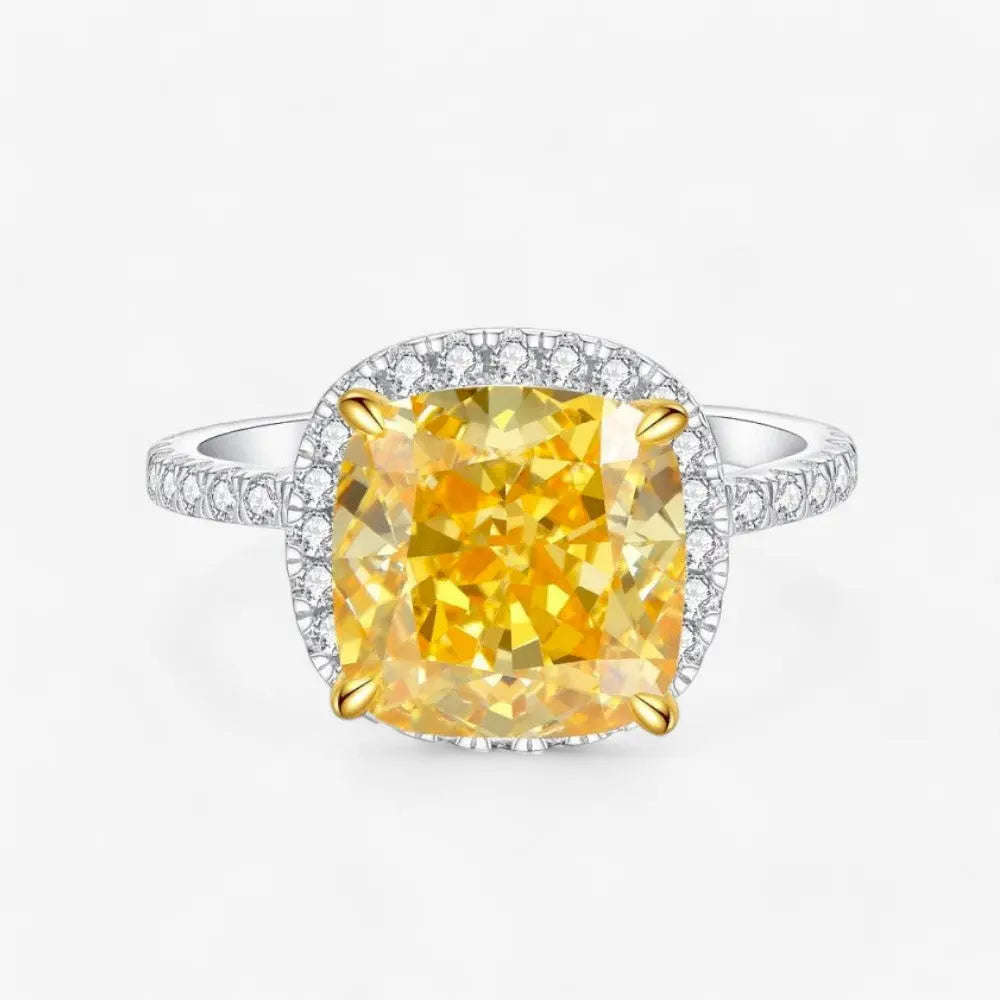 Sterling Silver Golden Dewdrop Ring - Dolce Vincita