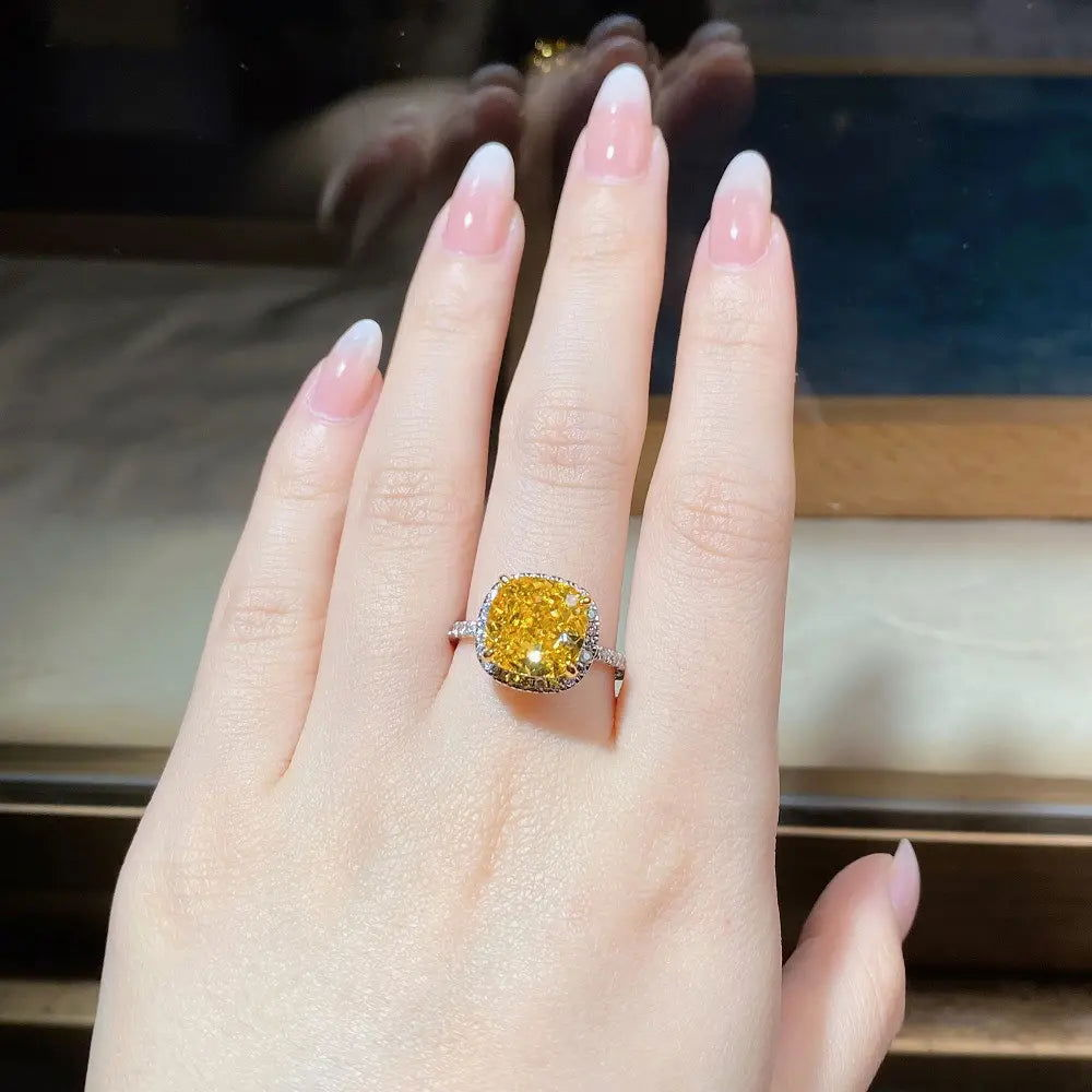 Sterling Silver Golden Dewdrop Ring - Dolce Vincita