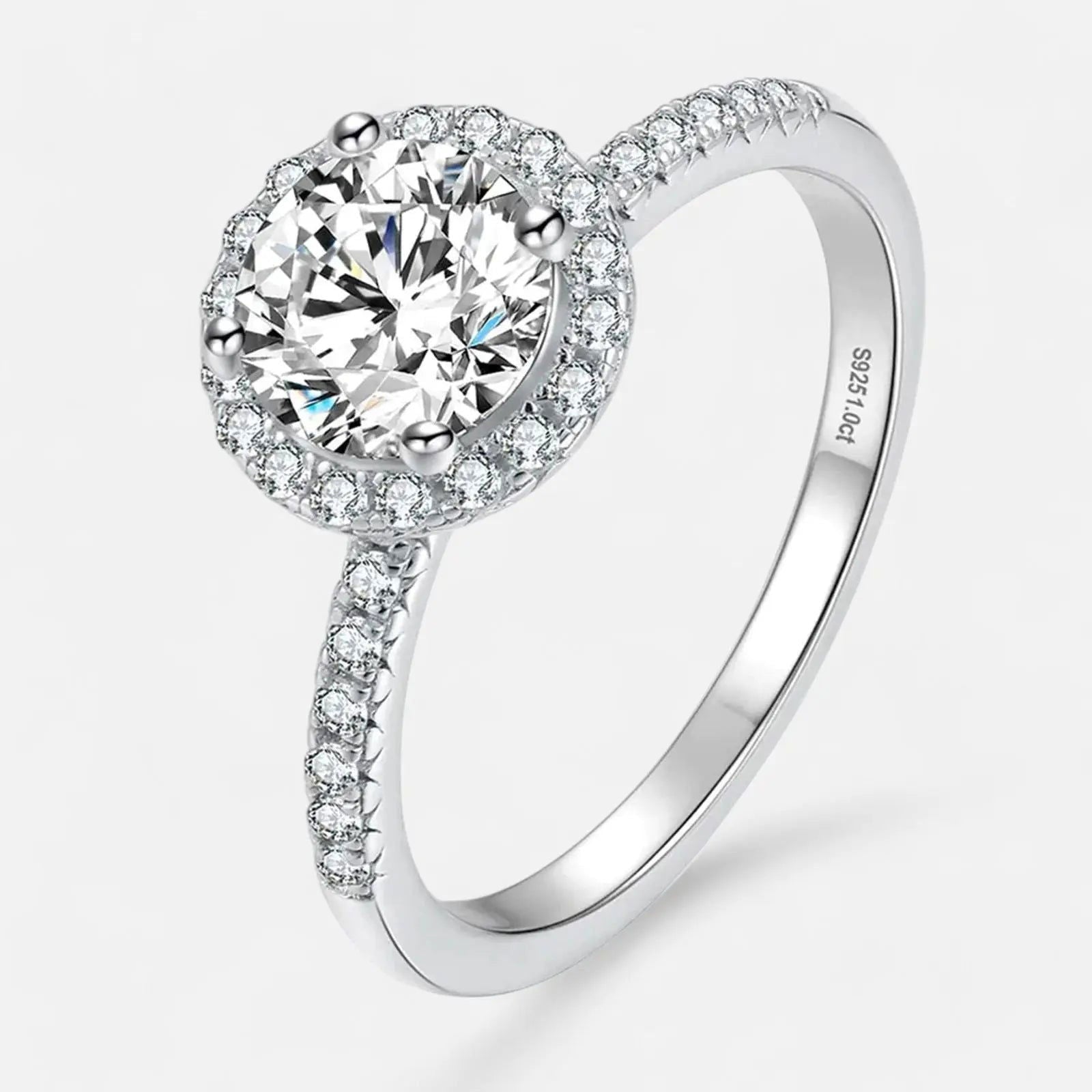 Sterling Silver Sparkle Halo Cut Ring - Dolce Vincita