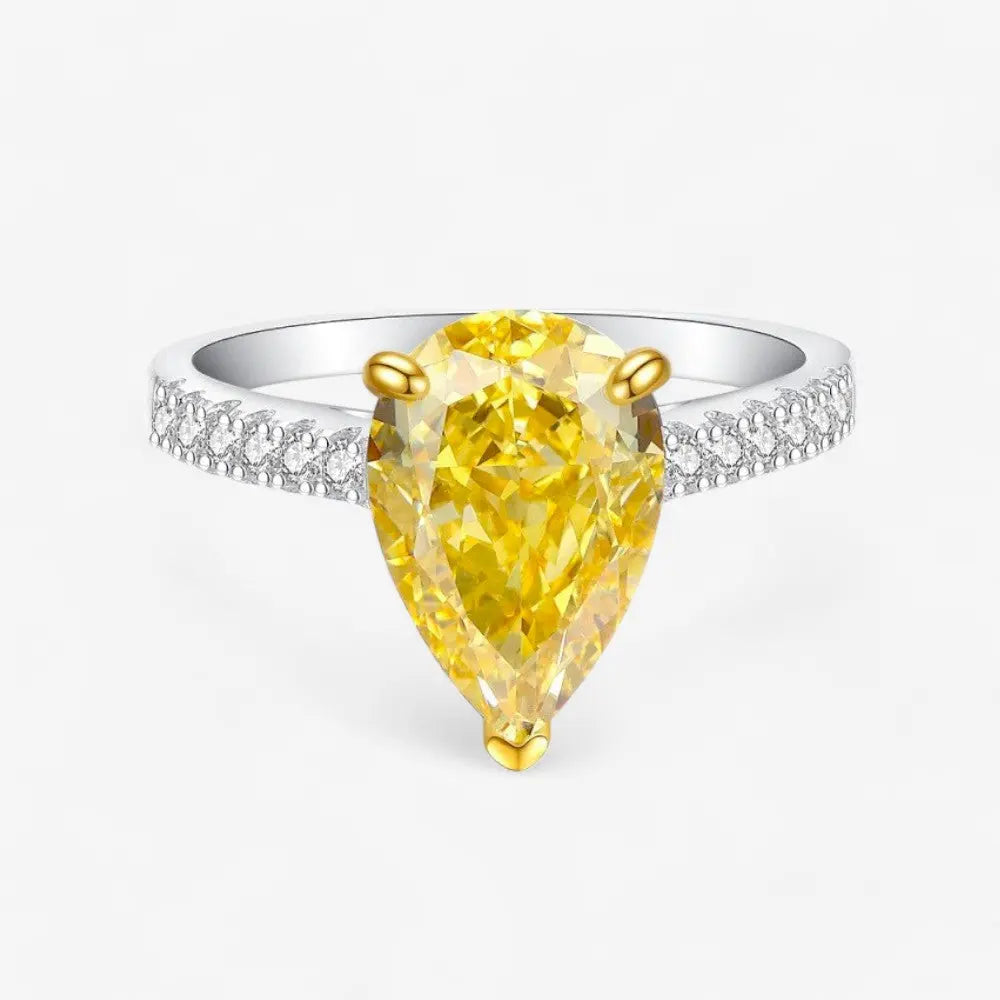 Sterling Silver Sunlit Teardrop Ring - Dolce Vincita