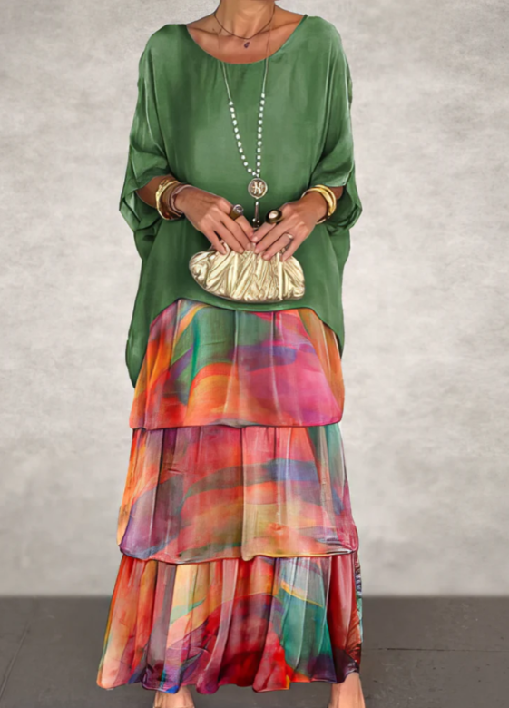 Estrella | Maxi loose dress with round neckline